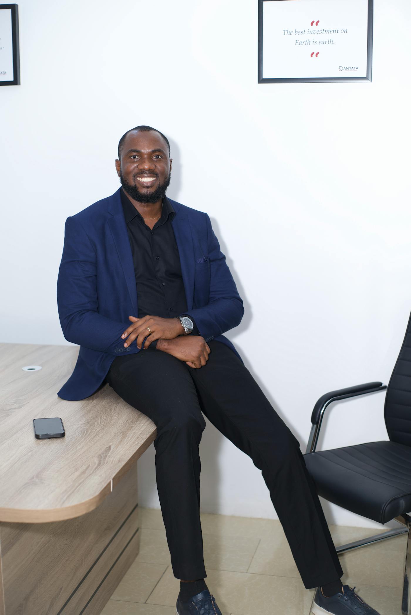 African professional businessman in a modern office environment