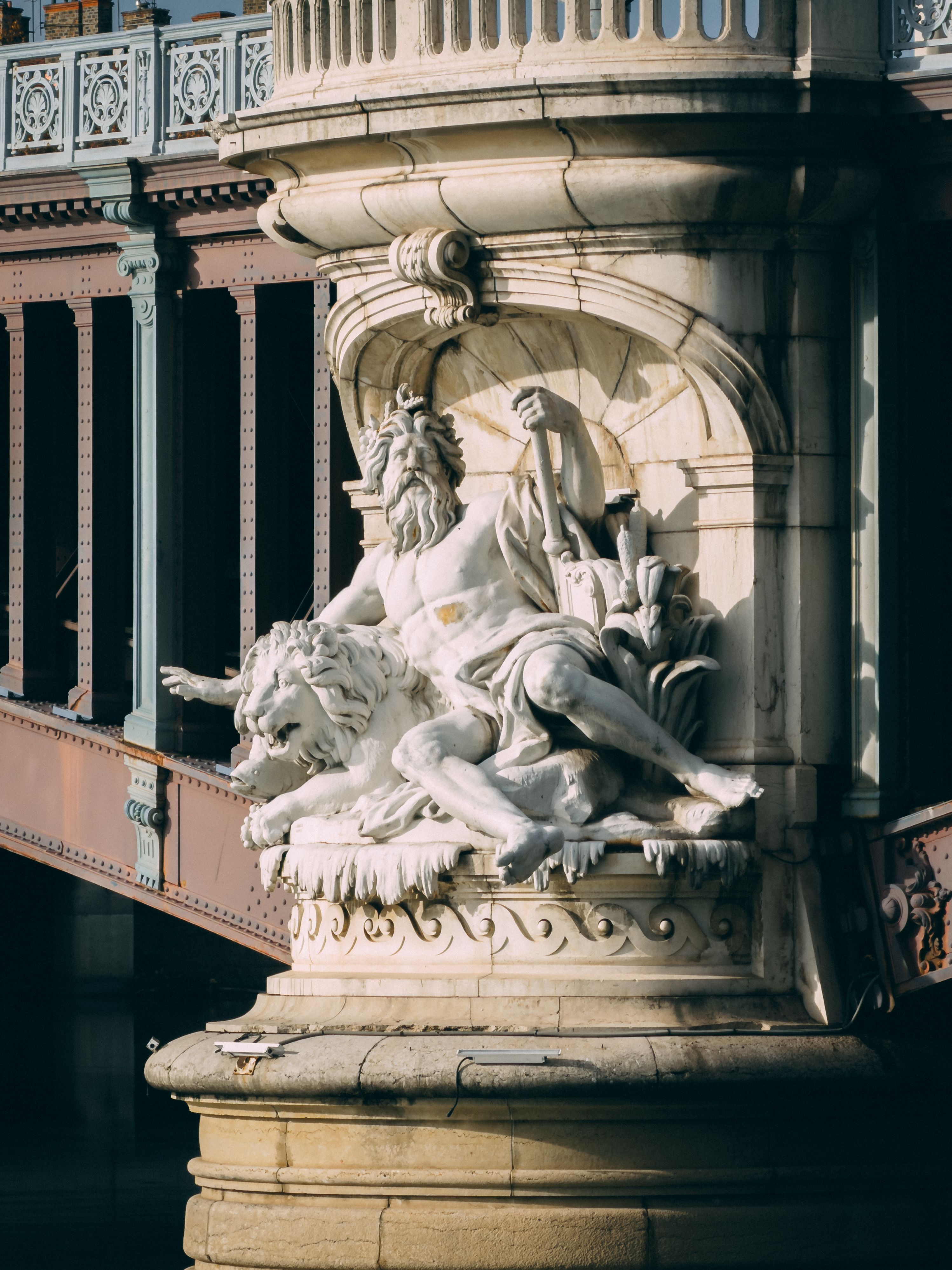 Sculptural Art on Historical Bridge in City · Free Stock Photo