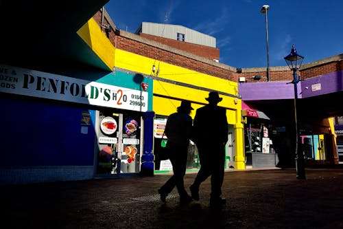 Silhouet Van Mensen Lopen