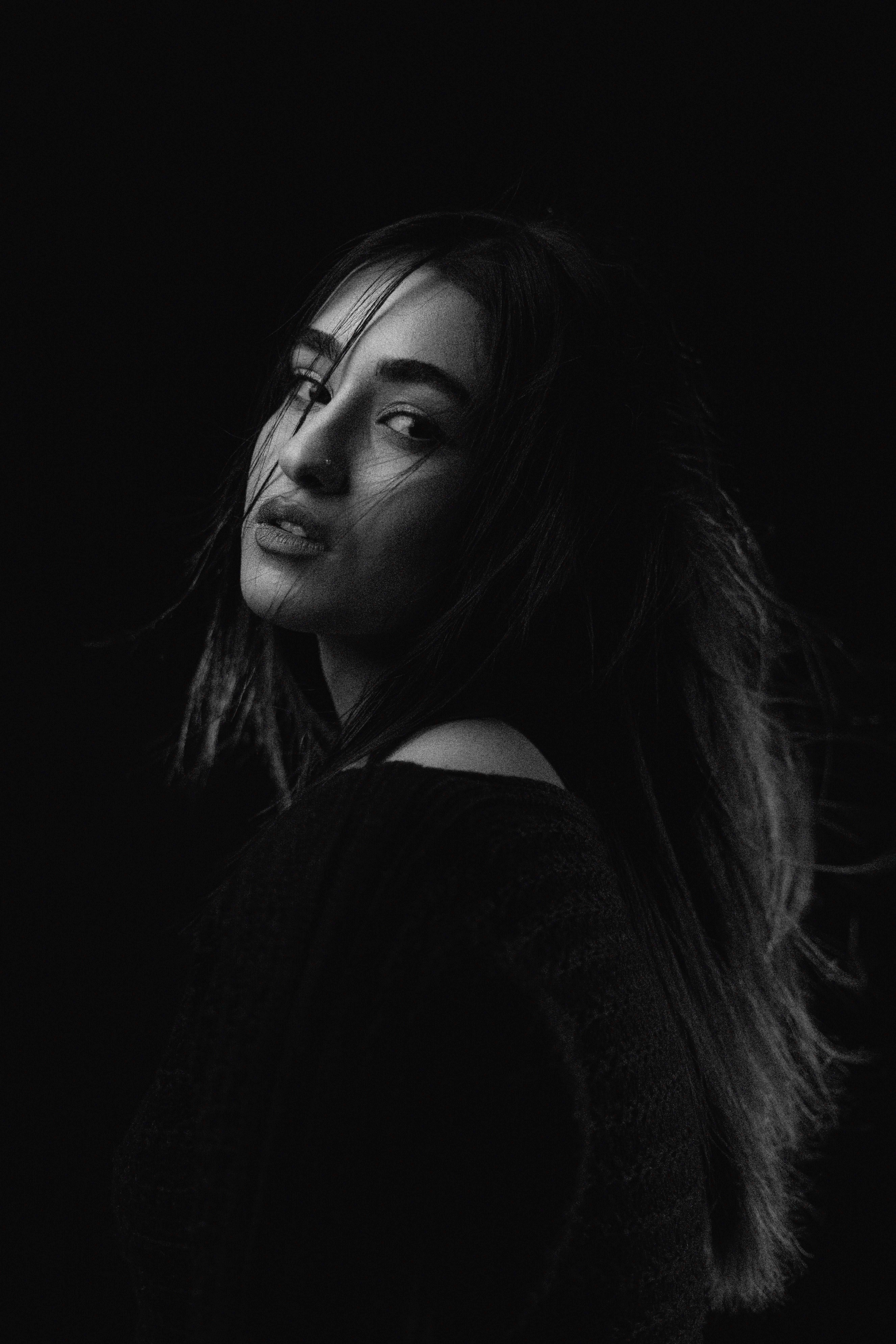 Artistic Black and White Portrait of a Woman · Free Stock Photo