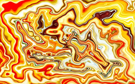 Dynamic abstract image featuring vibrant swirls in warm tones of red, yellow, and orange.
