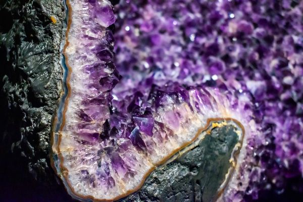 Raw amethyst crystal cluster