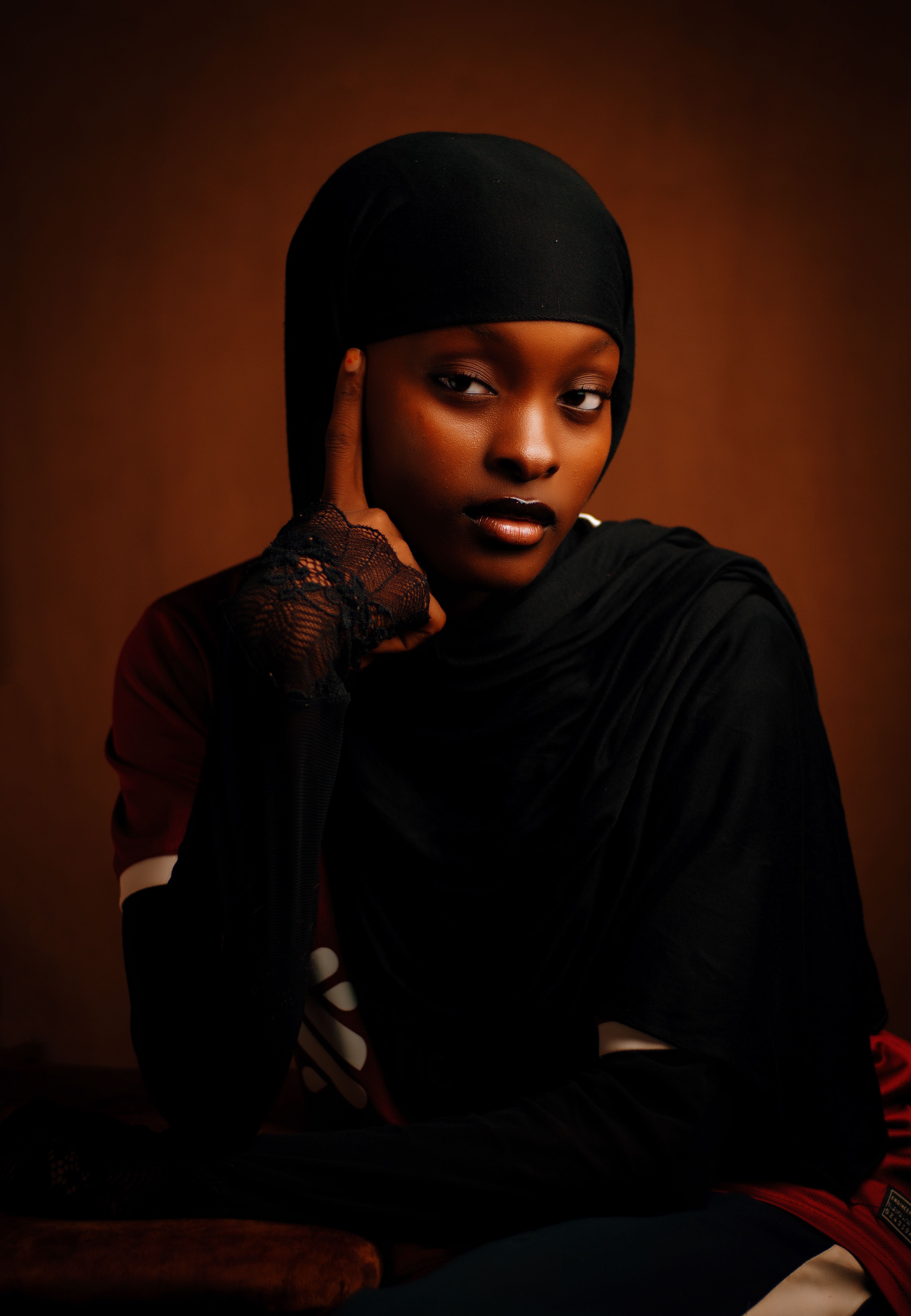 Elegant Portrait of a Woman in Black Hijab · Free Stock Photo