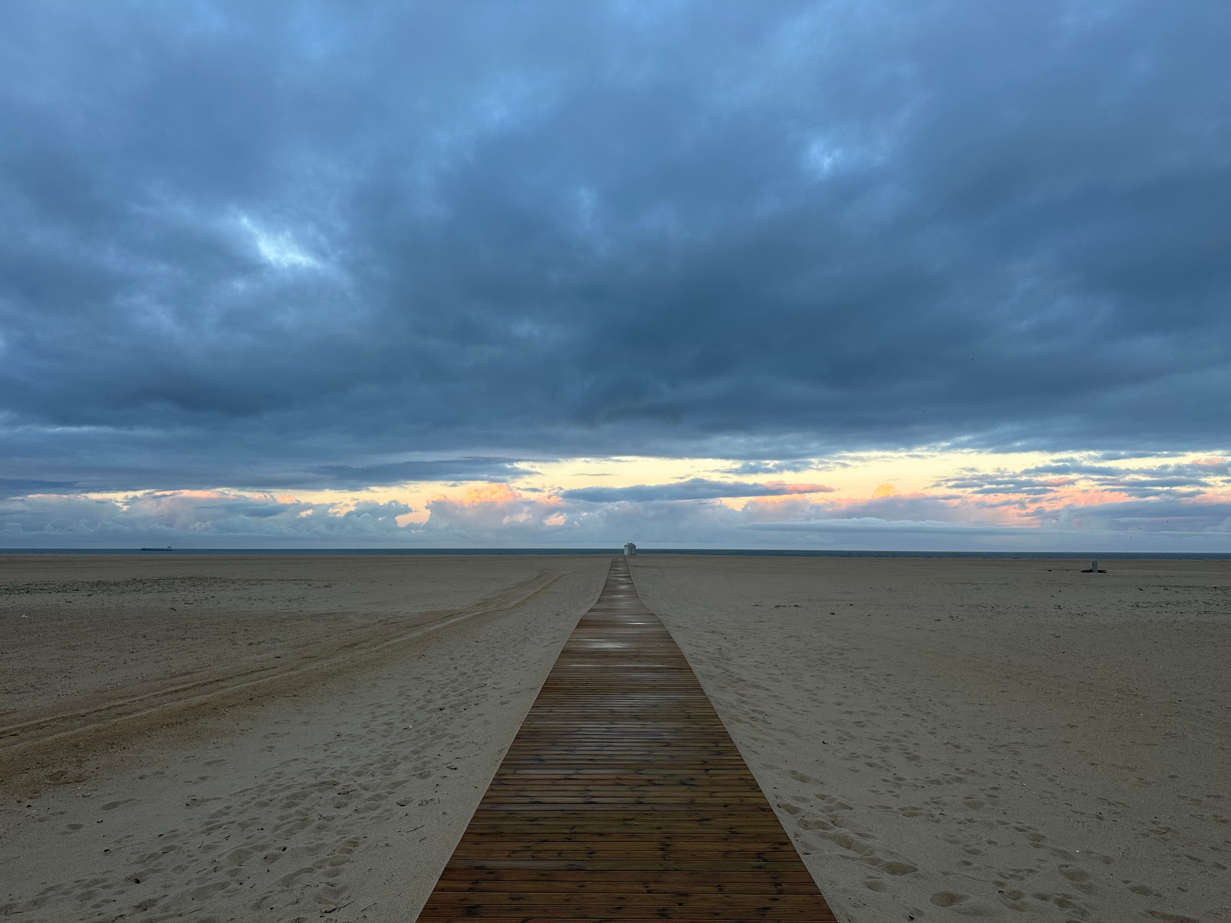 empty boardwalk sunset