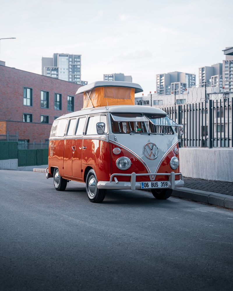 Vintage Volkswagen Camper Van in Ankara Street · Free Stock Photo