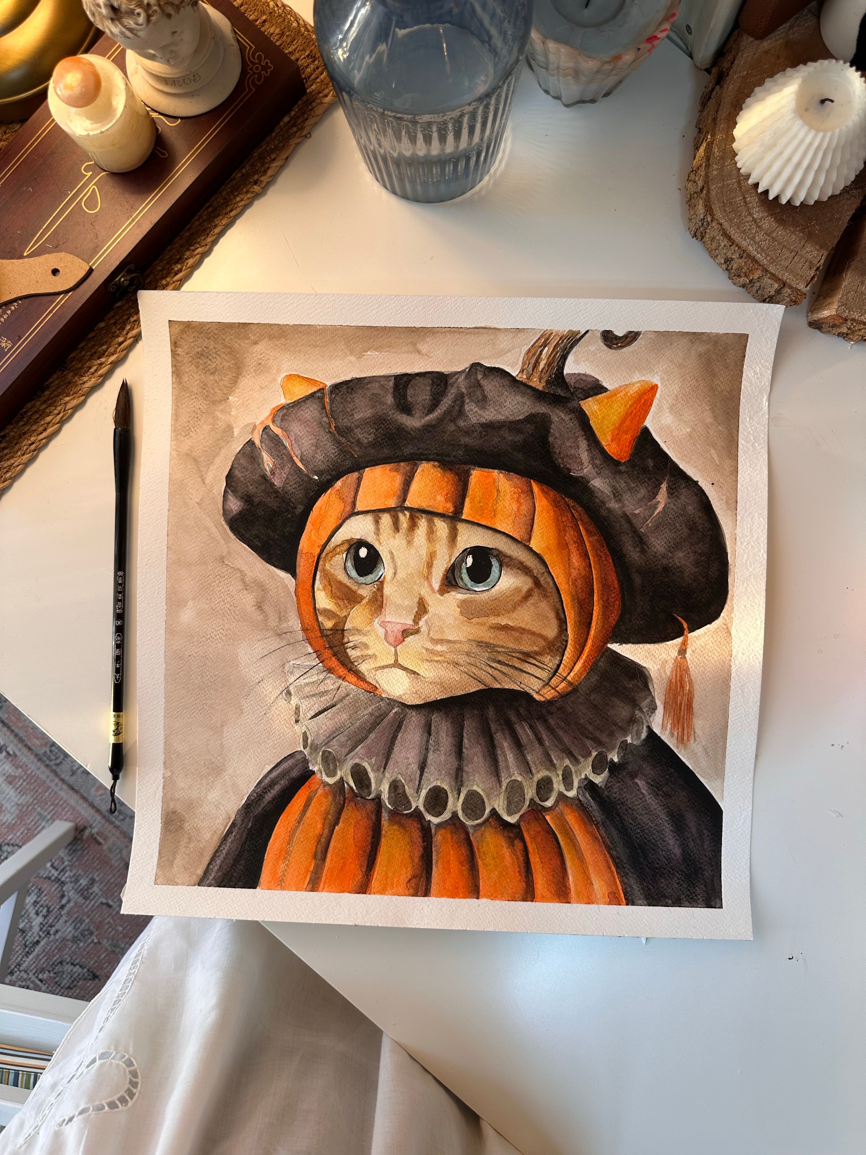 Watercolour Pet Portrait Print