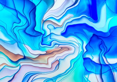Free Colorful abstract background with blue and beige fluid patterns, ideal for creative design projects. Stock Photo