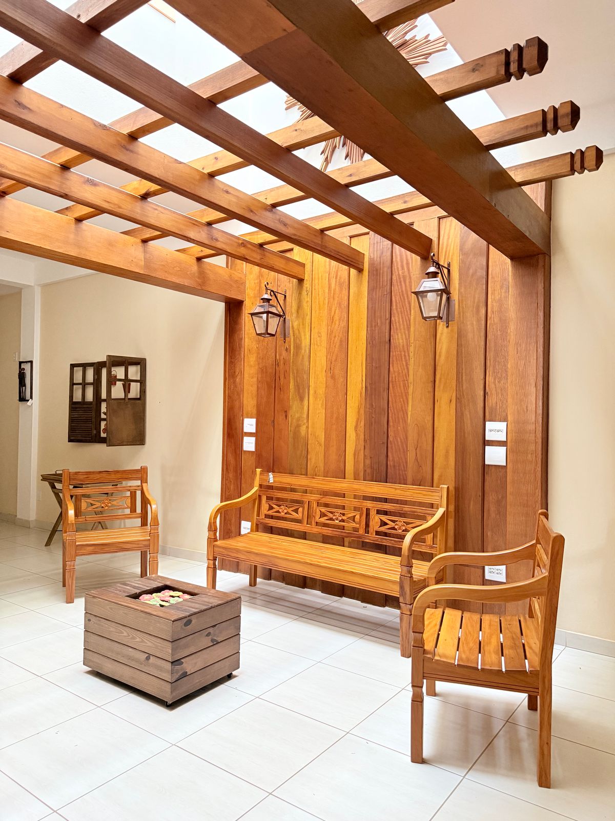 Modern wooden furniture interior