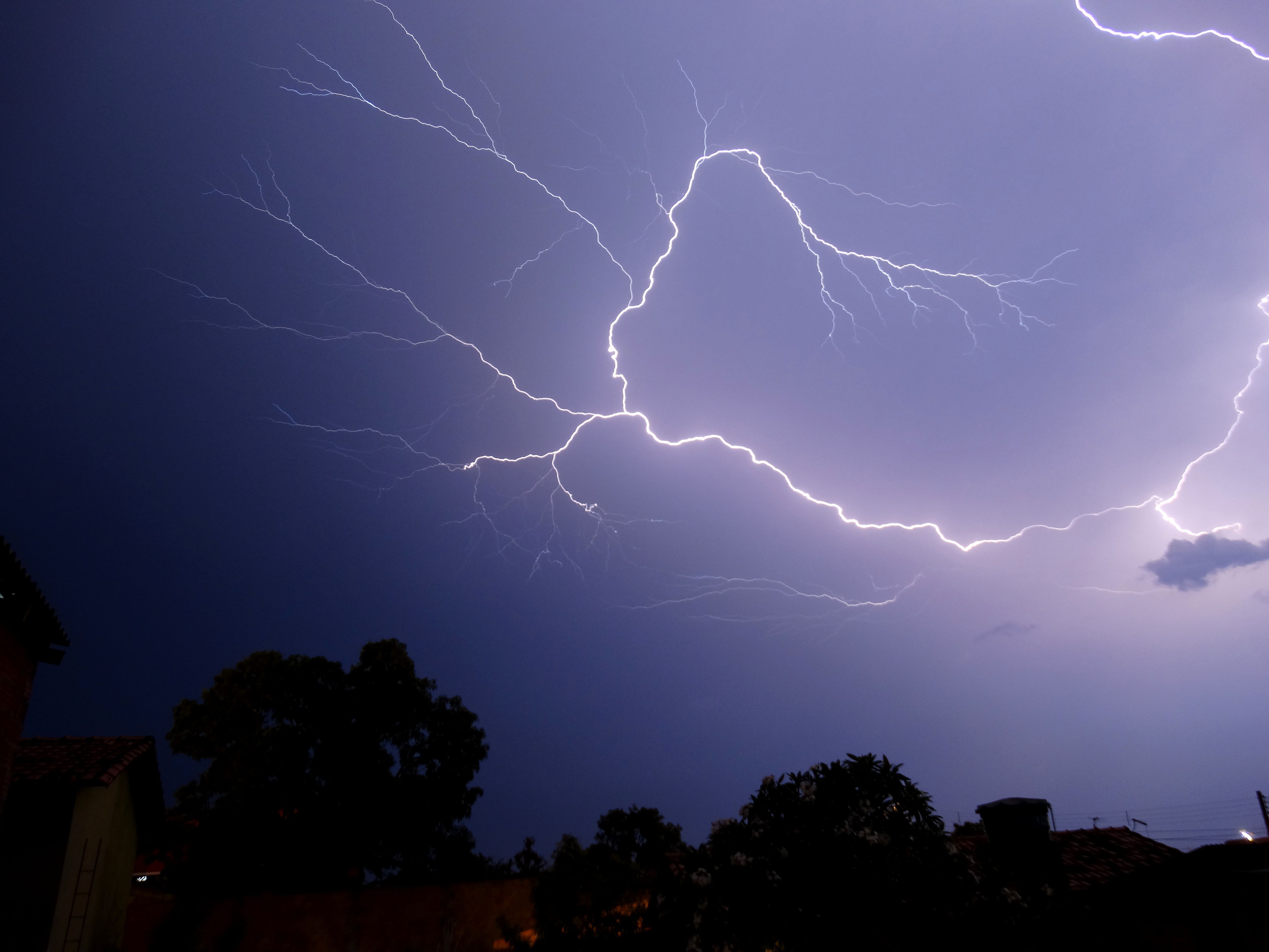 Lightning Bolt Hitting on the Ground · Free Stock Photo