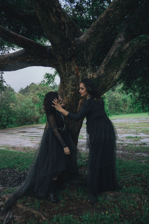 Goth Outside Gothic Scene of Women in Black Dresses Outdoors · Free Stock Photo