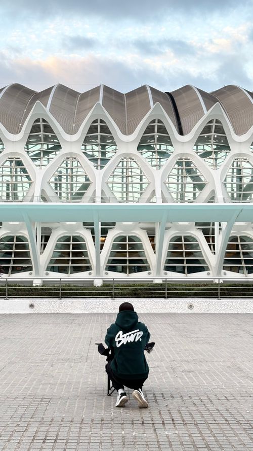 Free Photographer captures unique modern architecture outdoors in Valencia. Stock Photo
