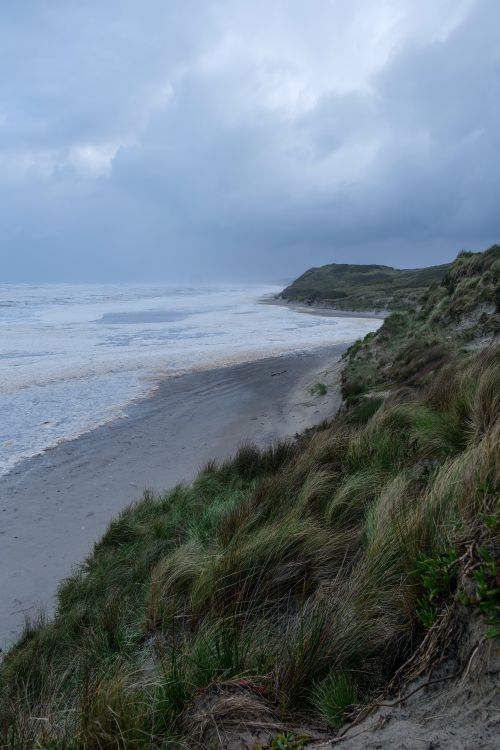 Free Stormy coastline with rugged cliffs and ocean waves in Tasmania, Australia. Stock Photo