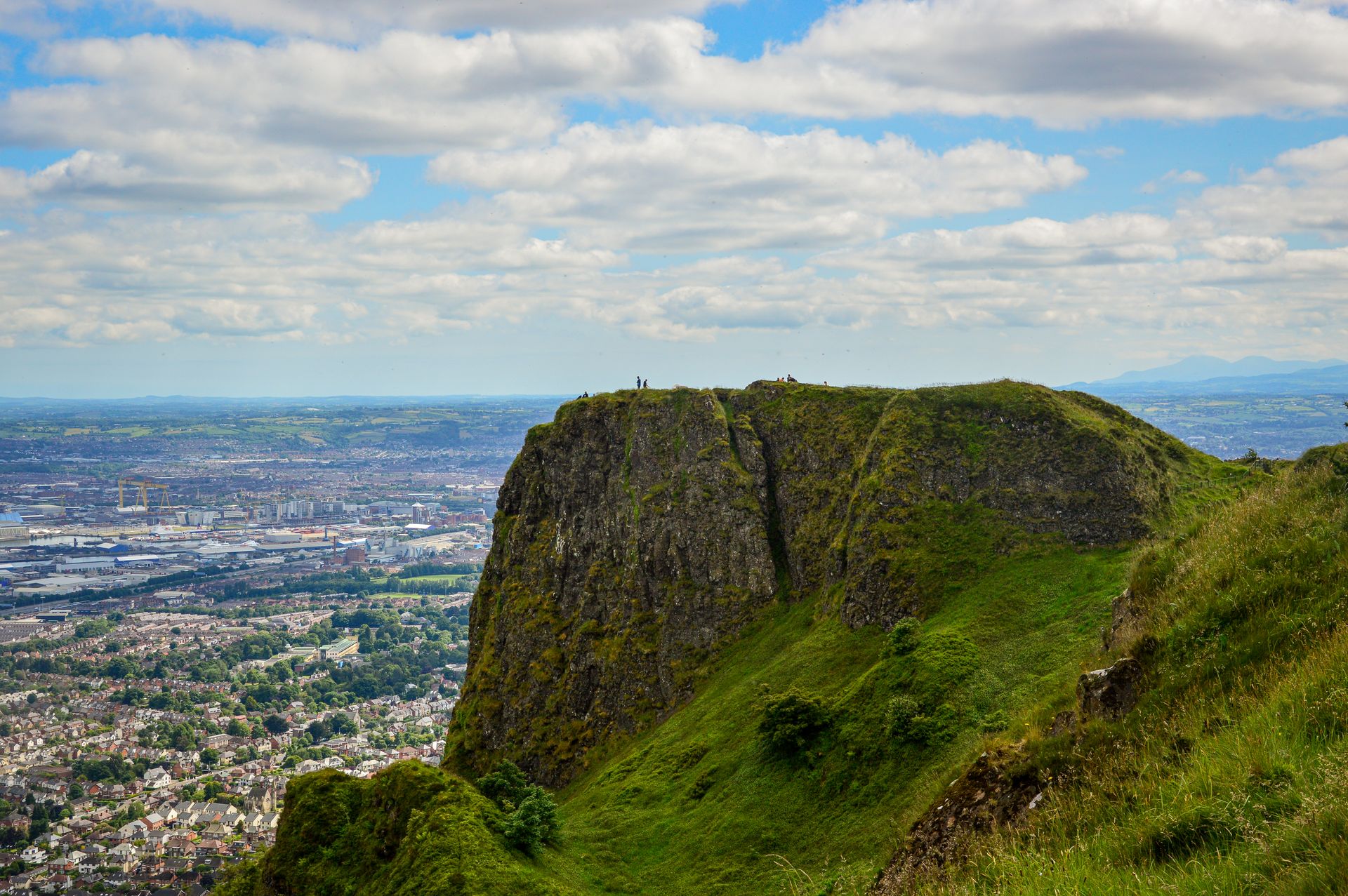 Scenic view of Belfast from Scalp Mountain, Northern Ireland