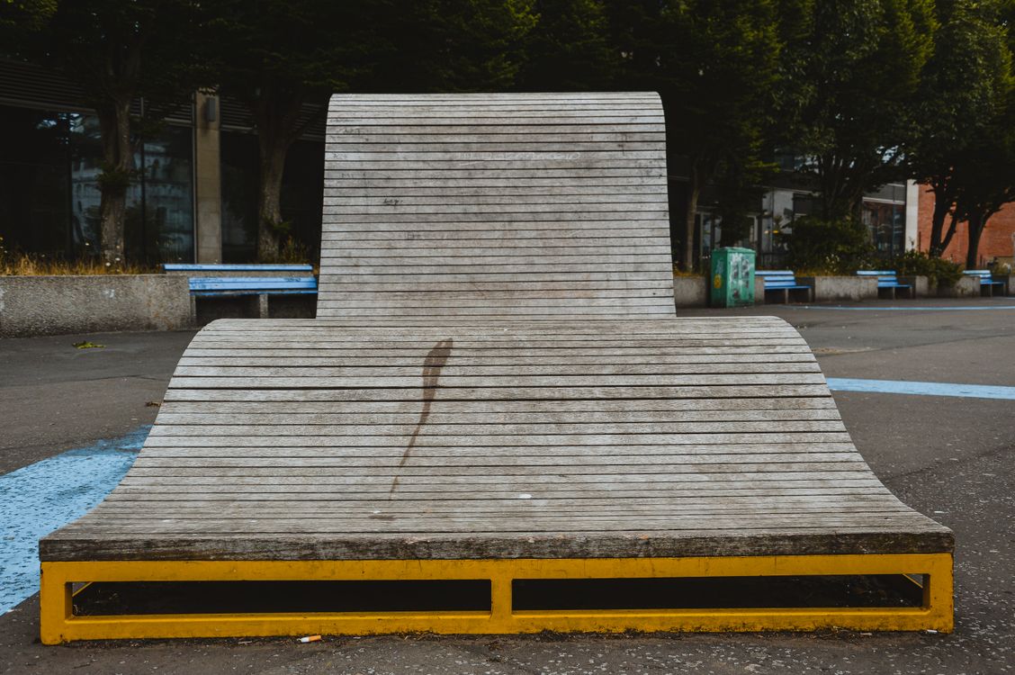Skating Ramp Curve Curved Wooden Skate Ramp in Urban Park · Free Stock Photo