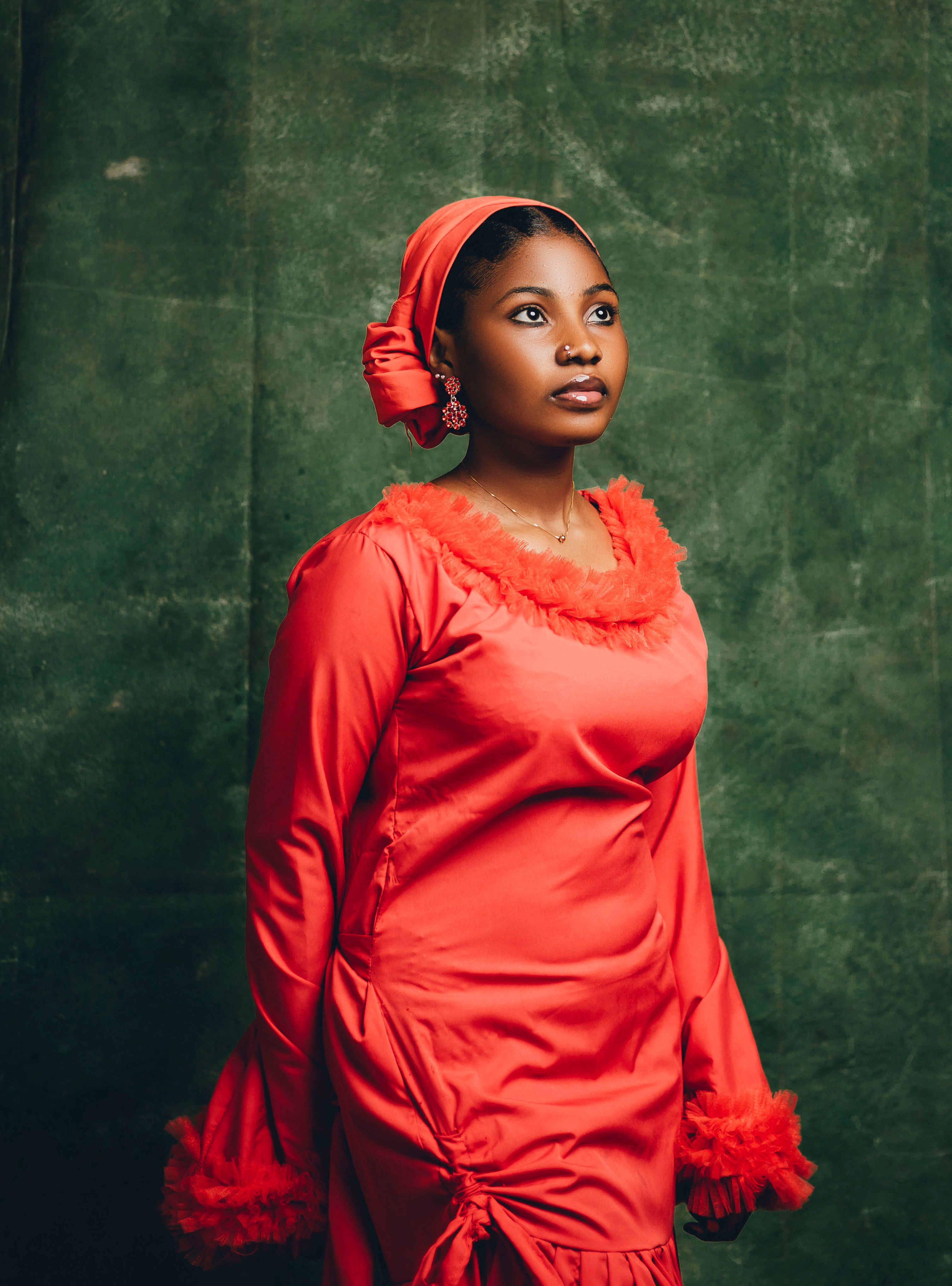 Elegant Portrait of Woman in Red Dress · Free Stock Photo