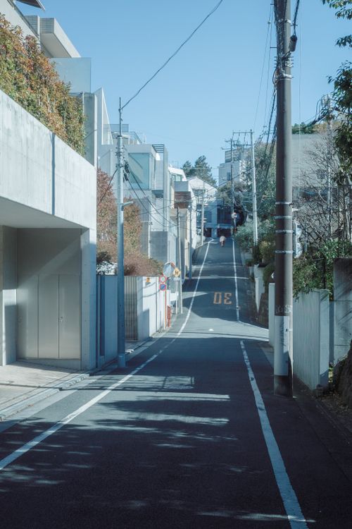Free Serene view of a residential street on a sunny day in Shibuya, Tokyo. Stock Photo