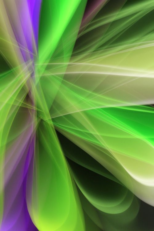 Free Dynamic abstract design showcasing bright green and purple light waves in fluid motion. Stock Photo