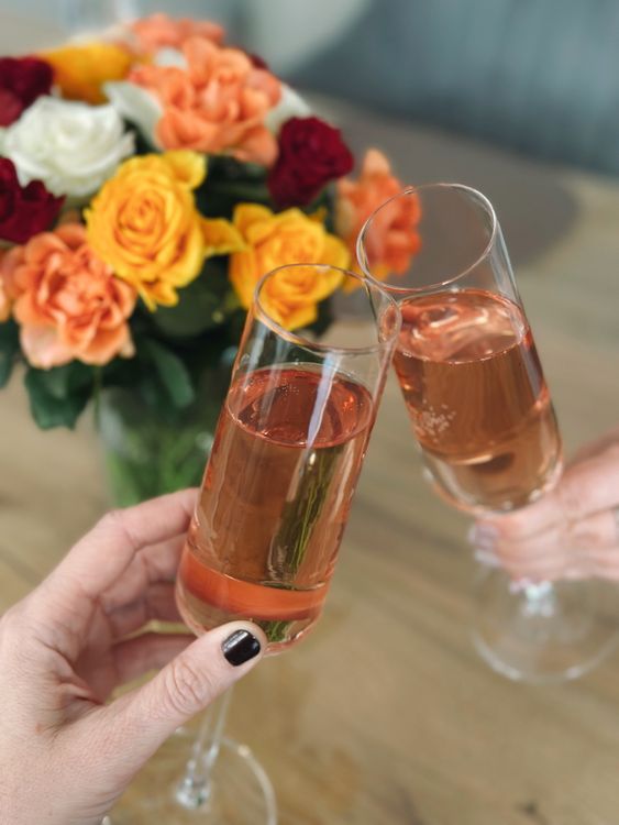 Champagne Toast Rosed Elegant Champagne Toast with Colorful Roses · Free Stock Photo