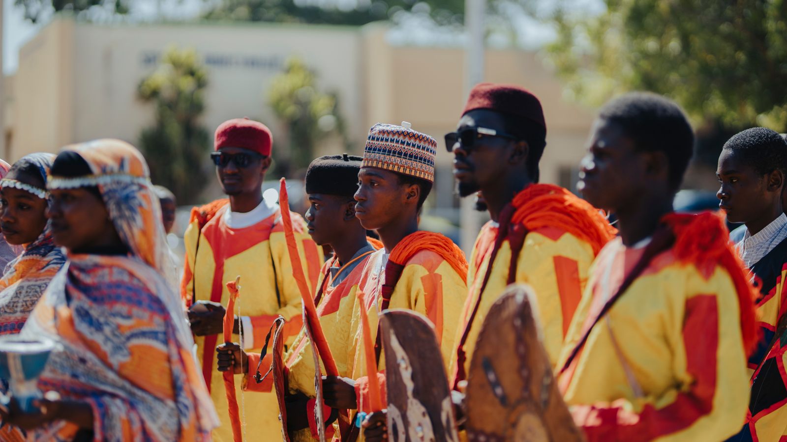 African tribal festival with colorful attire, Namibia
