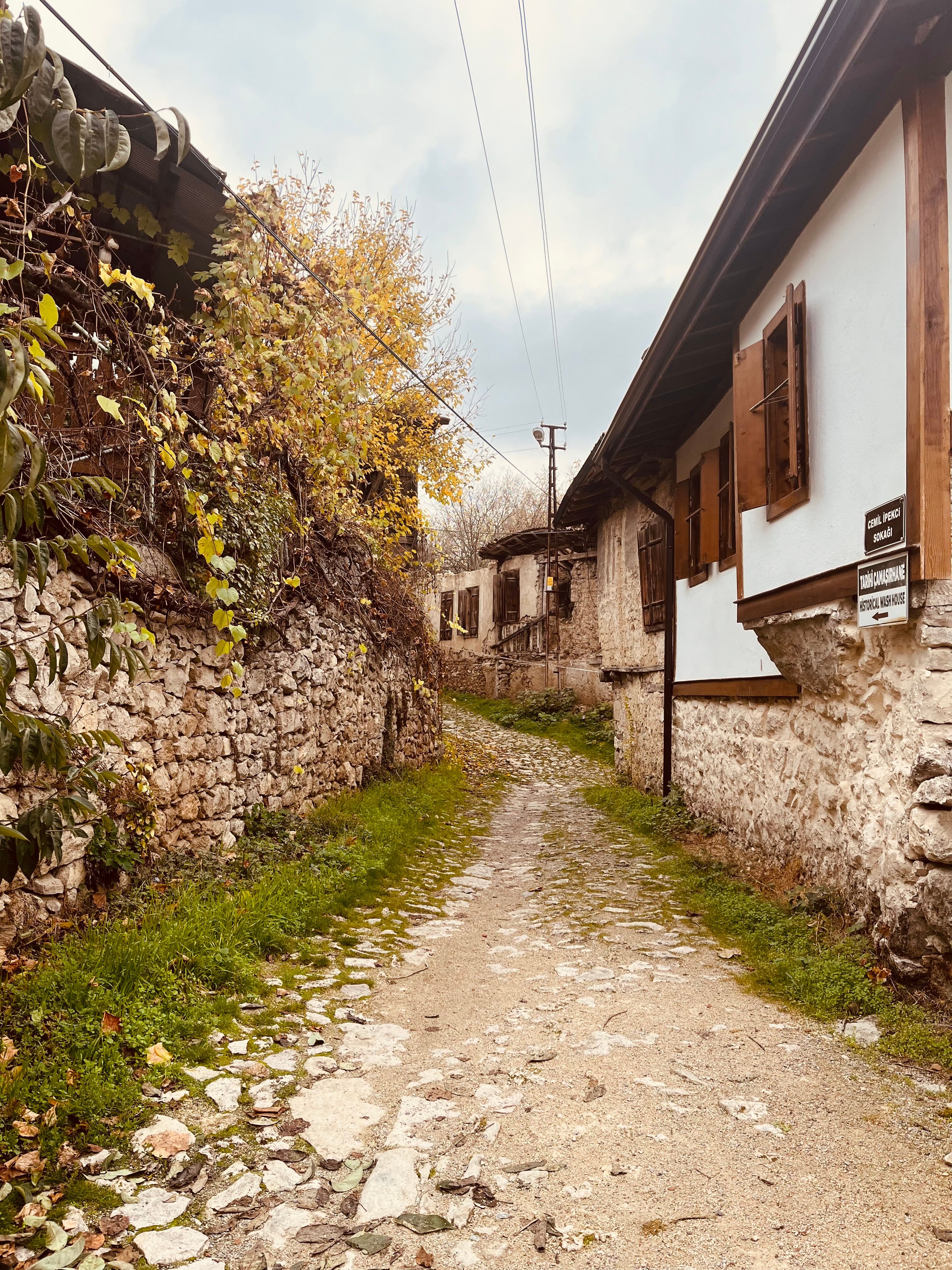 Charming Old Cobblestone Street in Autumn Village · Free Stock Photo