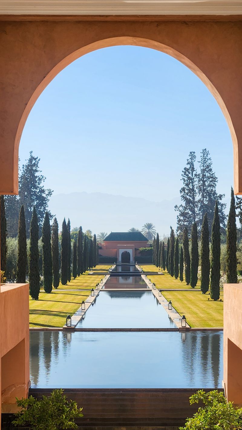 Moroccan garden with reflecting pool