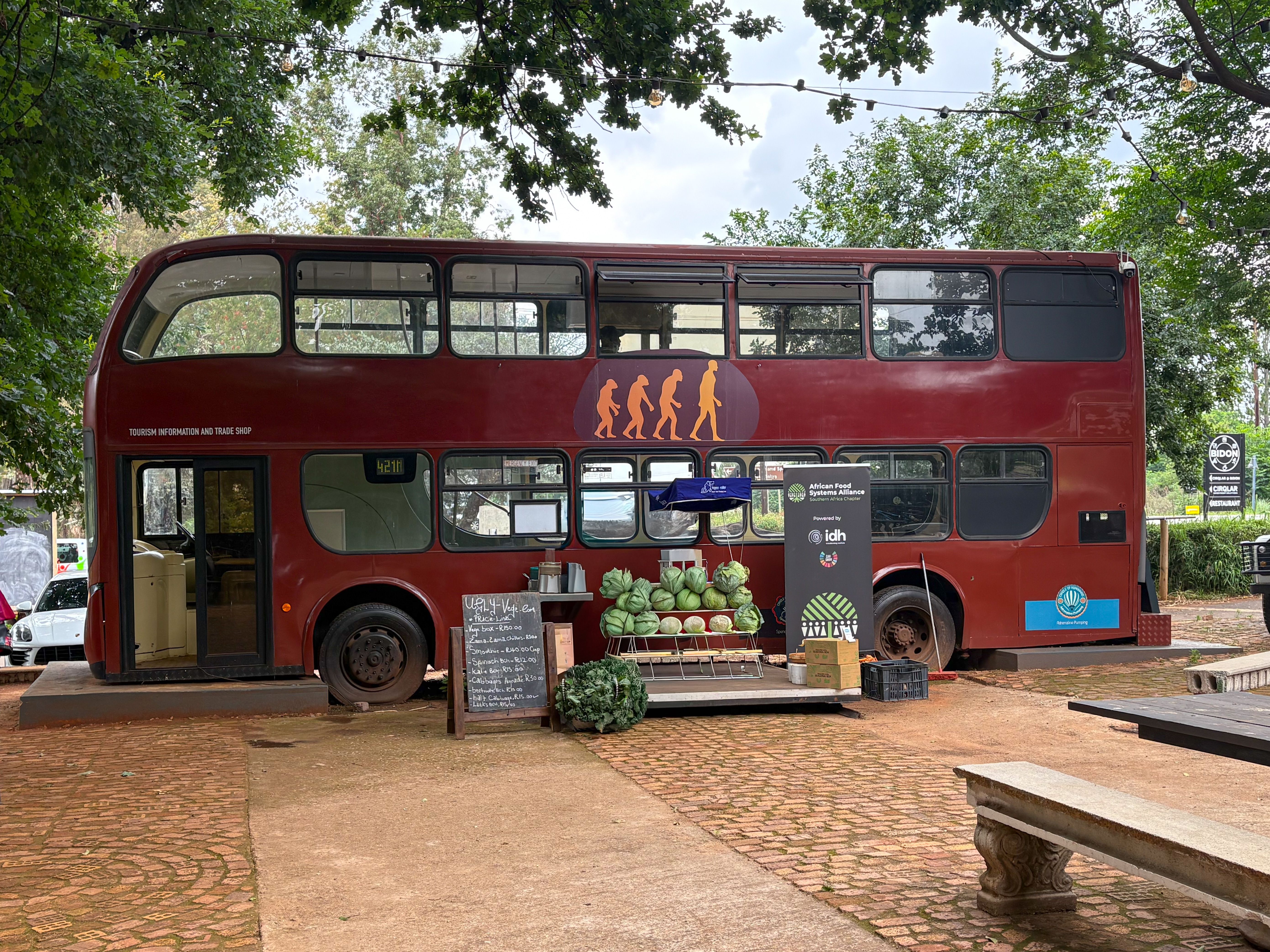 Retro Bus Converted into Outdoor Cafe Scene · Free Stock Photo