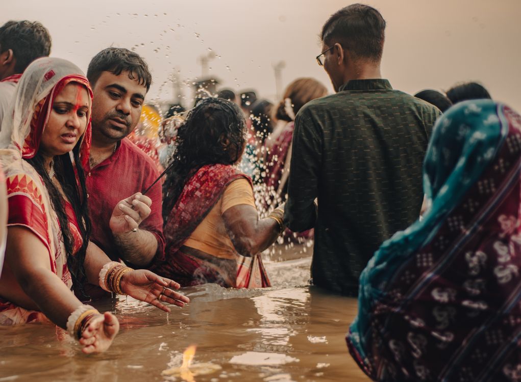 Holy Water Ritual Devotees Participating in Water Ritual Ceremony · Free Stock Photo