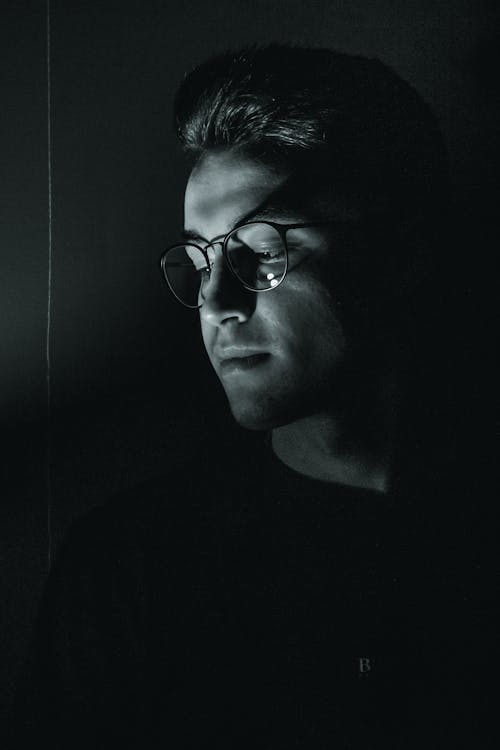 Free Monochrome Photo Of Man Wearing Eyeglasses Stock Photo