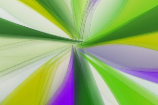 Dynamic abstract art with vibrant green, yellow, and purple waves.