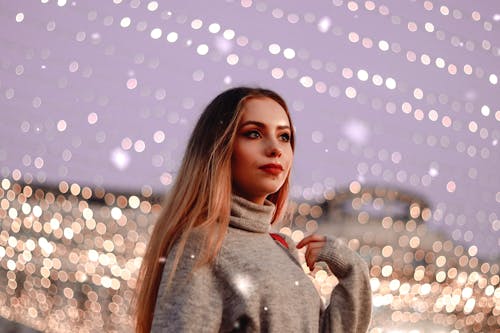 Free Photo Of Woman Wearing Grey Sweater Stock Photo