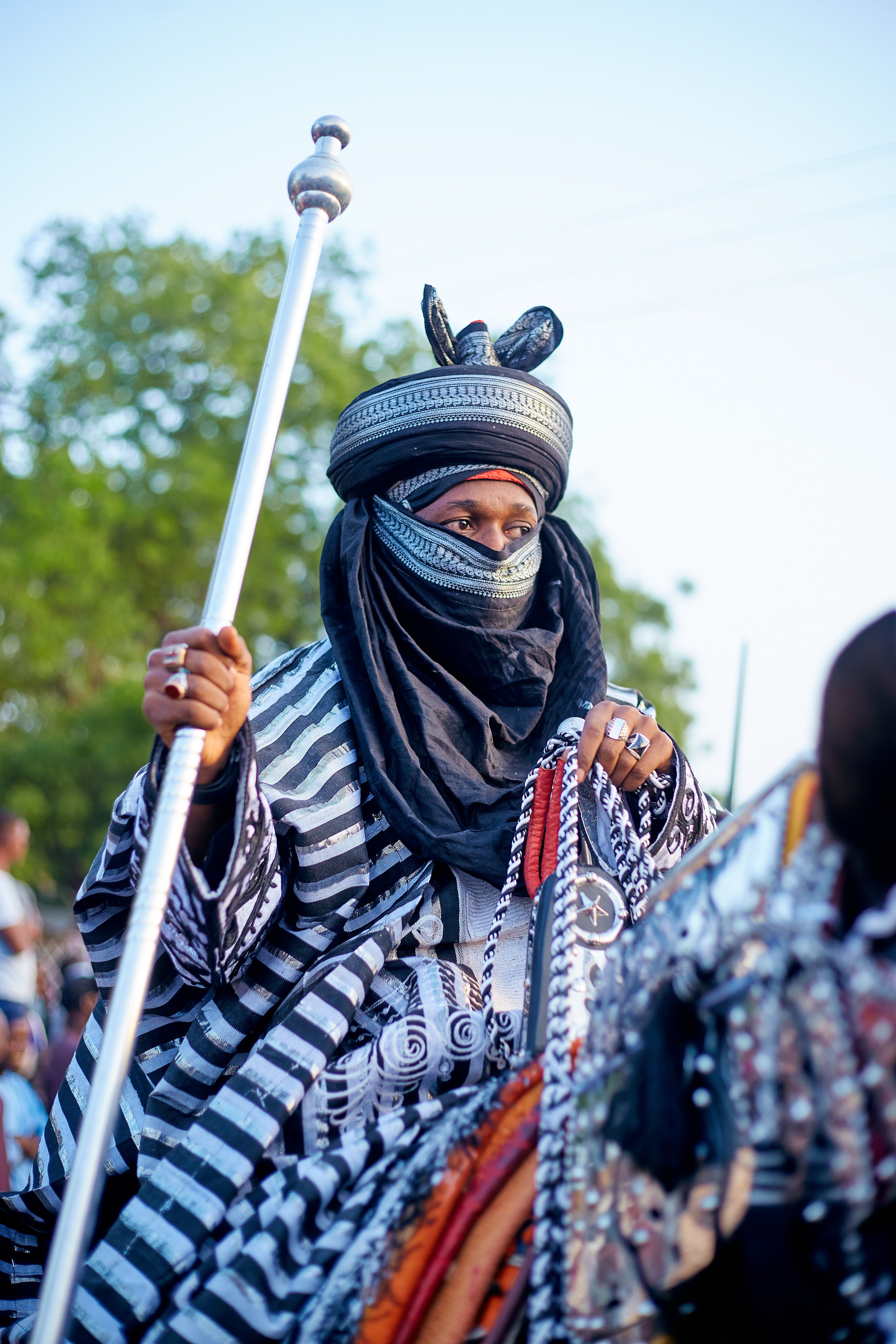 Traditional African Rider in Ornate Attire · Free Stock Photo