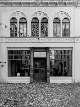 Classic architectural storefront with arched windows captured in Niedersachsen.