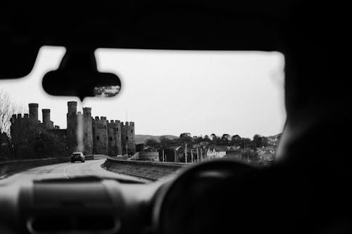 Grayscale Photography of Historic Castle
