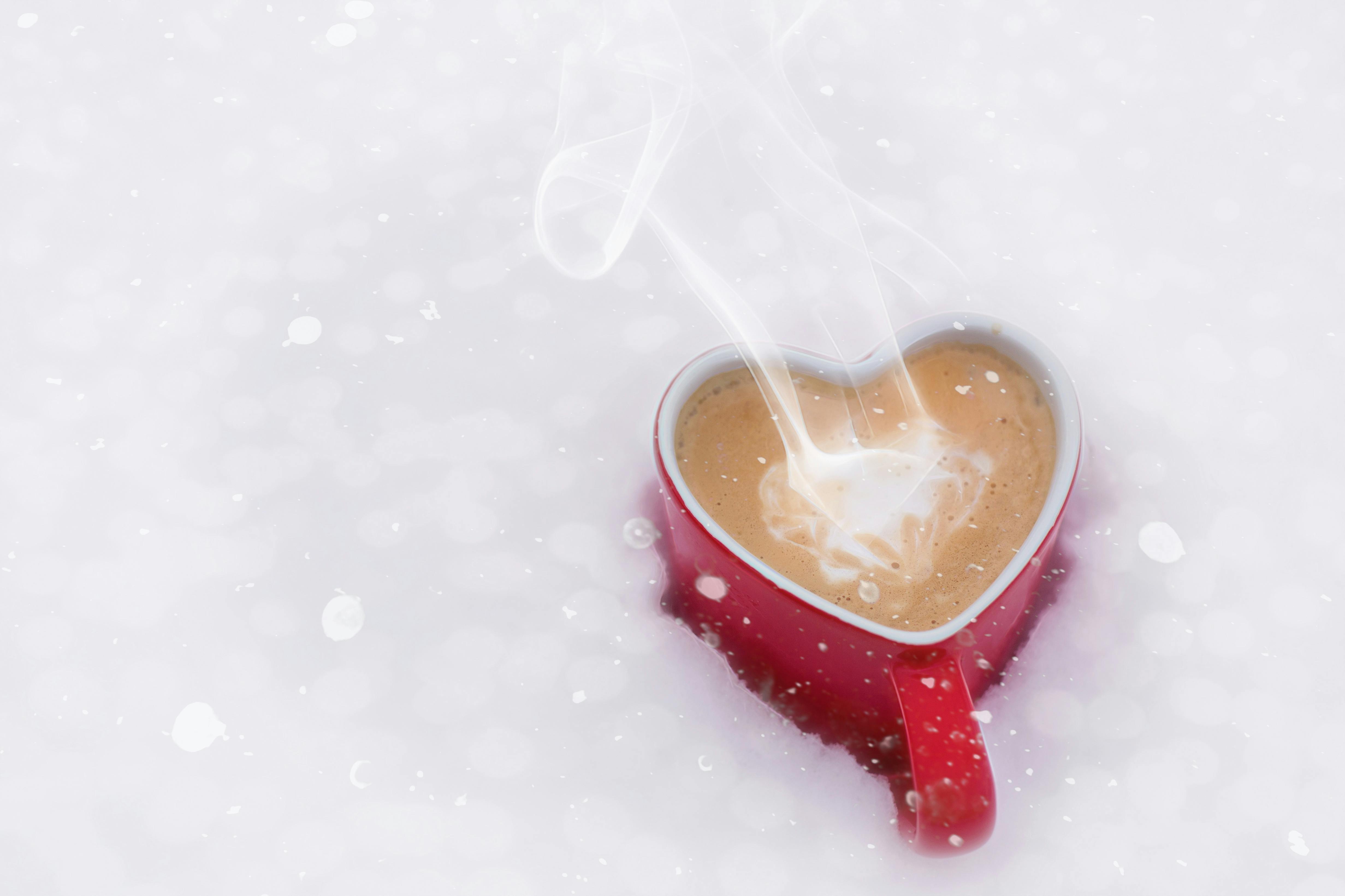 Red Ceramic Heart Shaped Mug