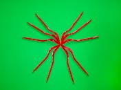 Abstract Red Forks on a Vibrant Green Background