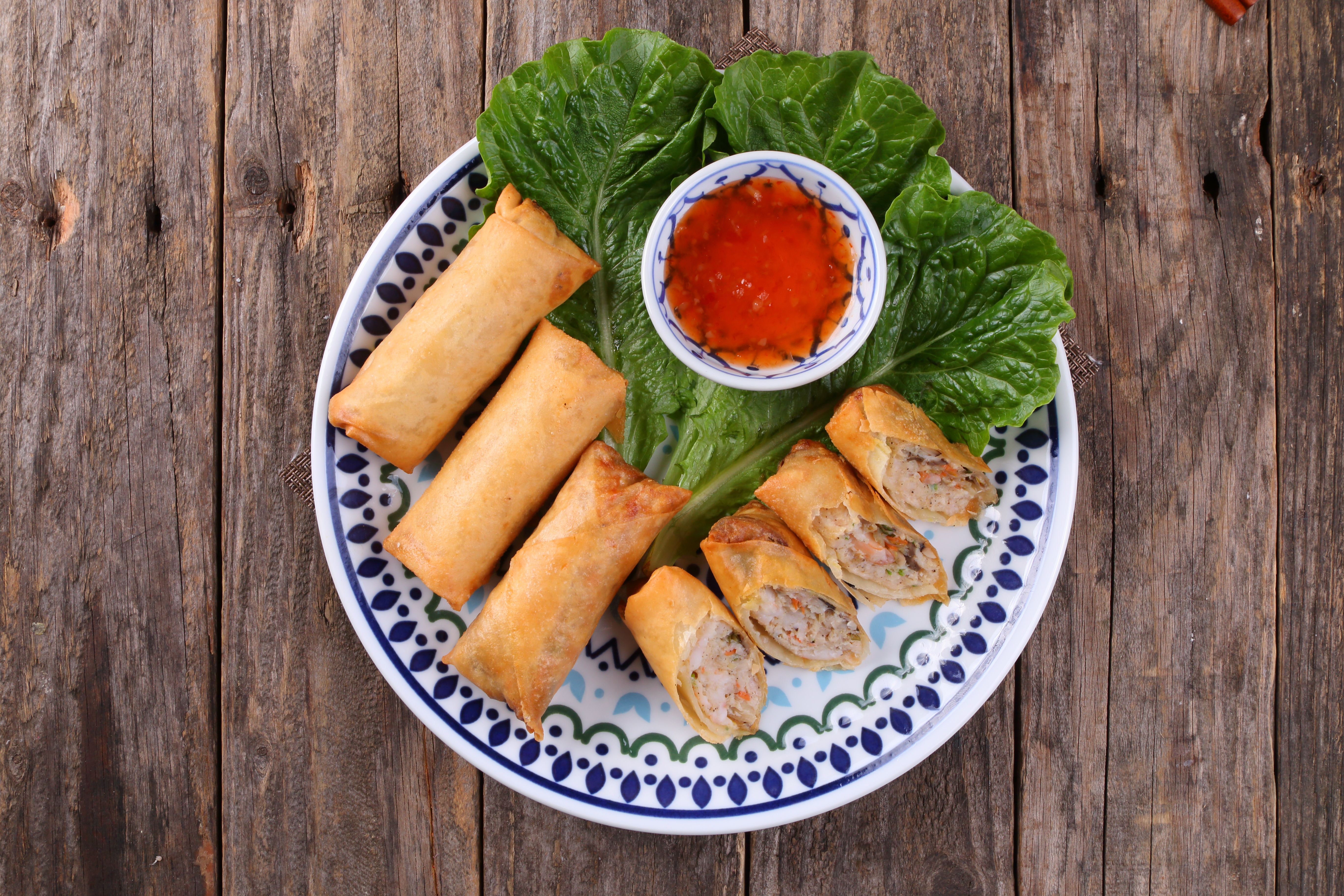 Charred Spring Rolls with Quick Pickles
