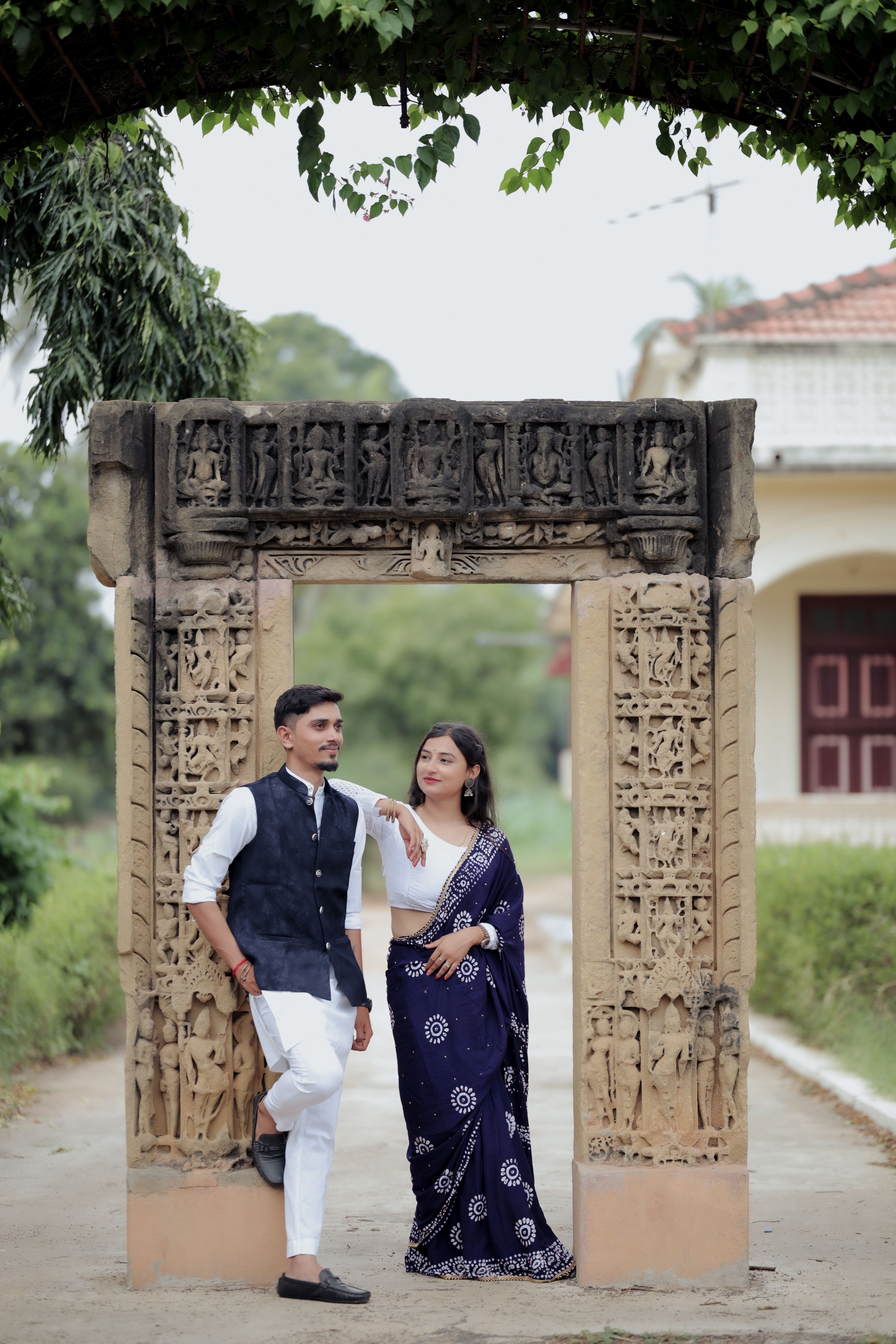 Traditional Indian Couple Pose in Gujarat · Free Stock Photo