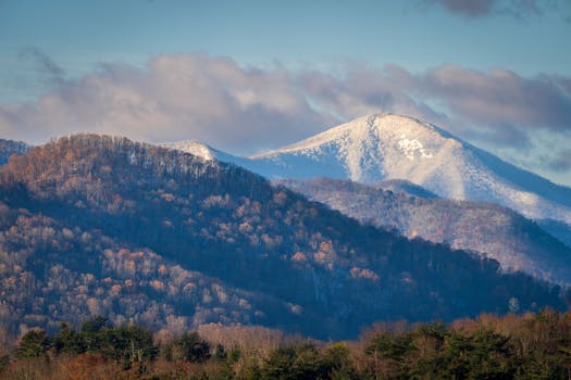 Beautiful snow-capped mountain range under clear skies, showcasing nature's majesty.