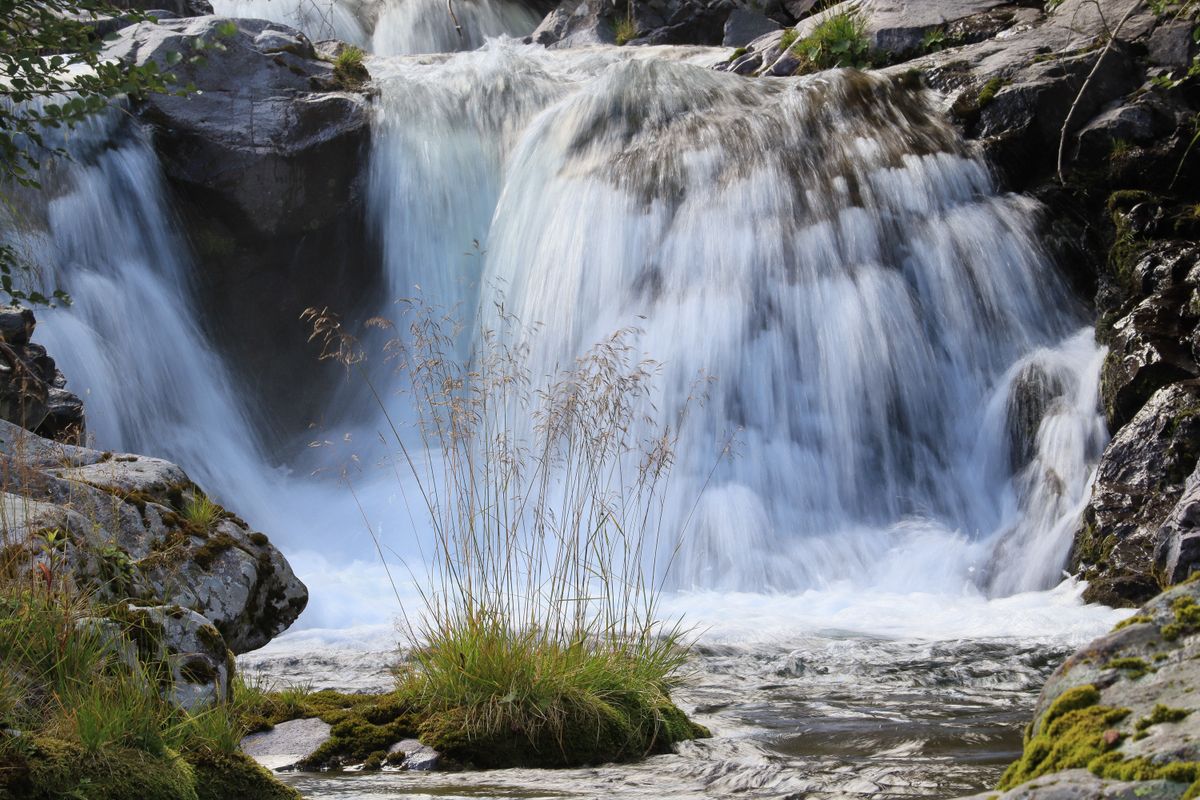 Caída de agua impresionante en el parque