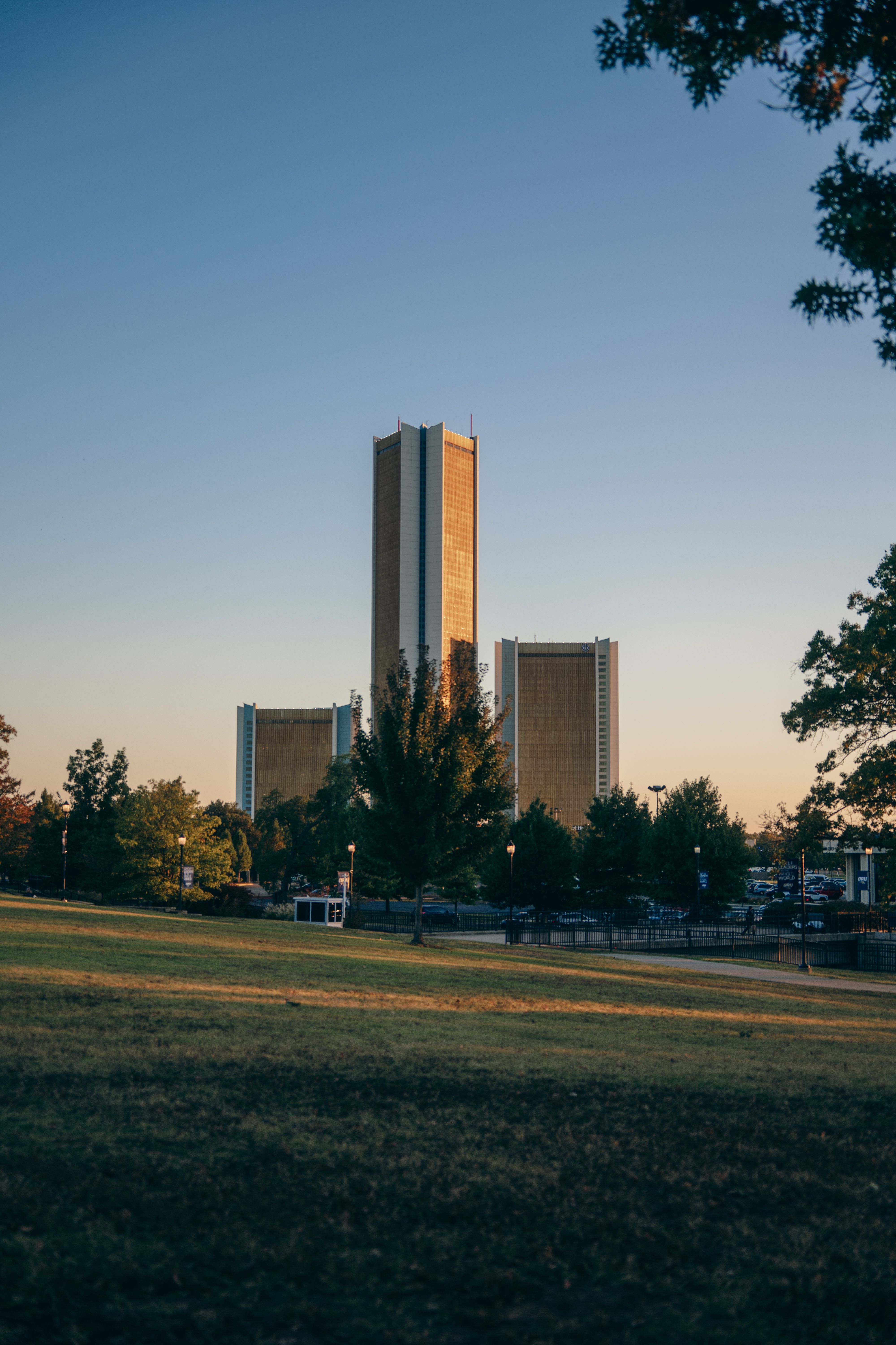 Modern Urban Park Setting with Tall Buildings · Free Stock Photo