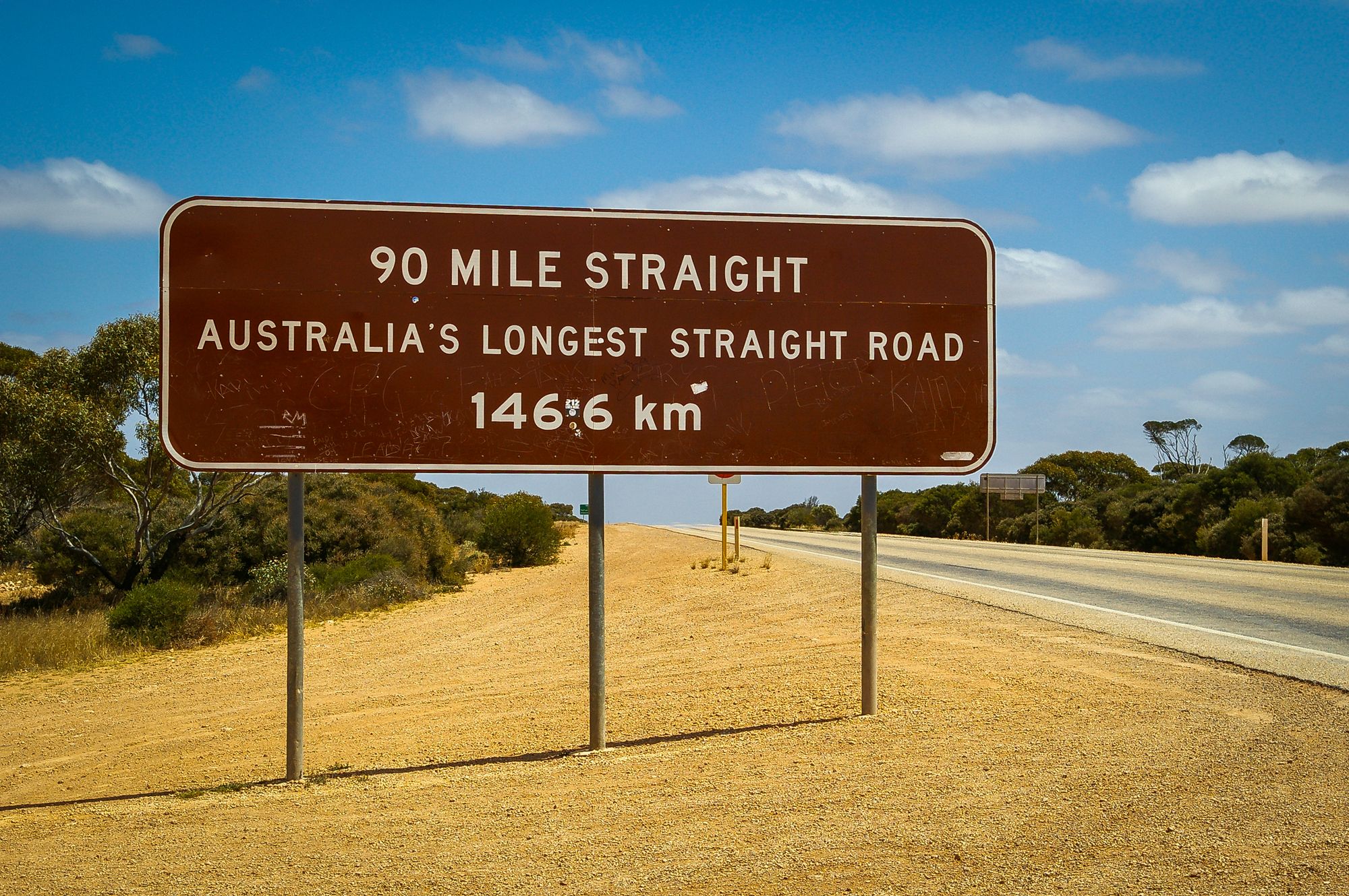 Australian road sign beside a long straight highway representing a clearer path from marketing attention to enquiries