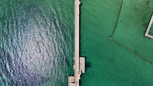 Free A stunning aerial view of the Busselton Jetty and surrounding turquoise waters in Western Australia. Stock Photo