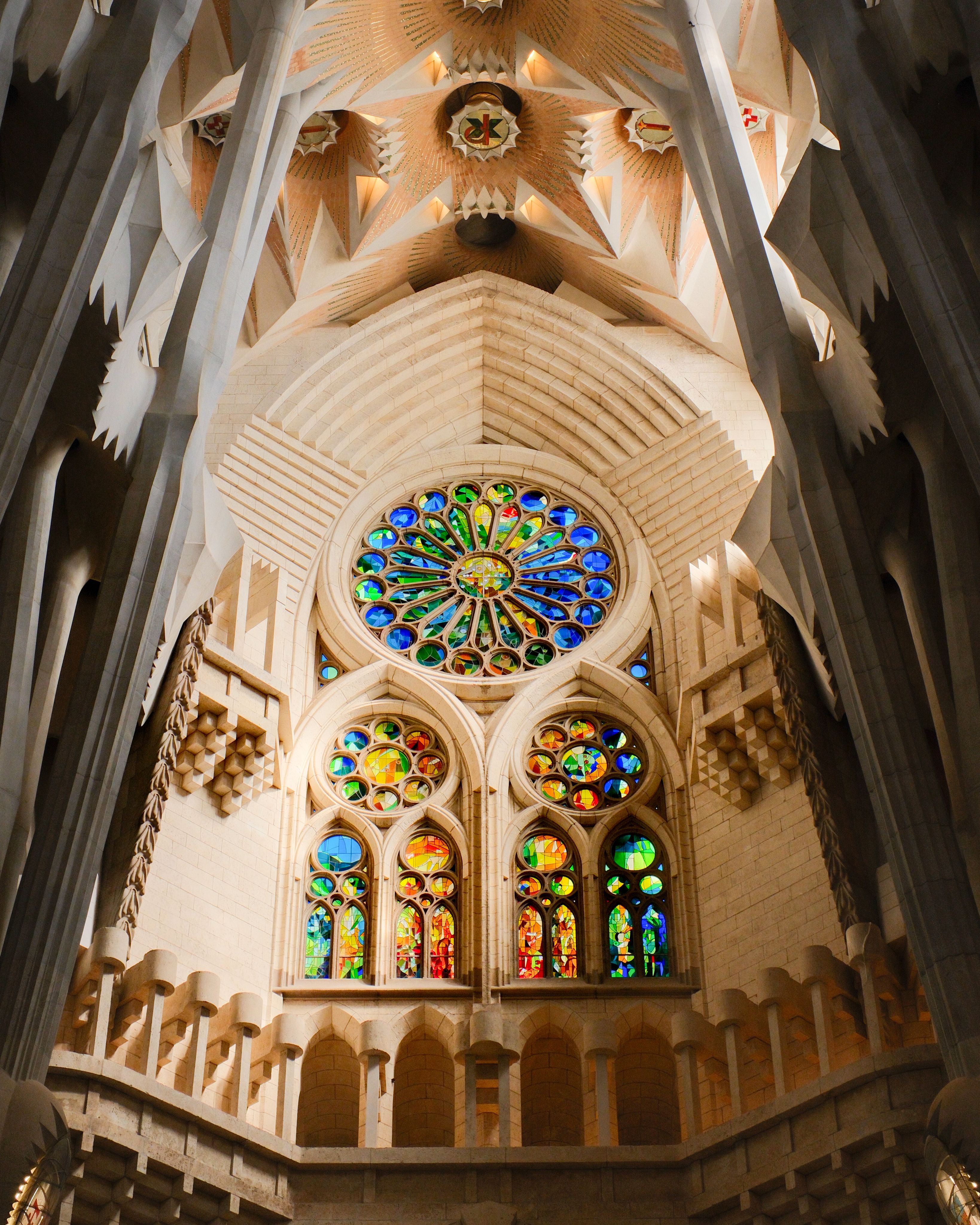 Sagrada Familia Interior with Stained Glass · Free Stock Photo