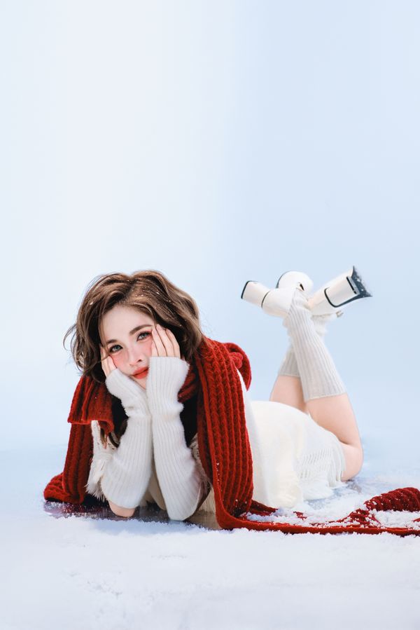 Cozy knit dress with knee boots winter outfit