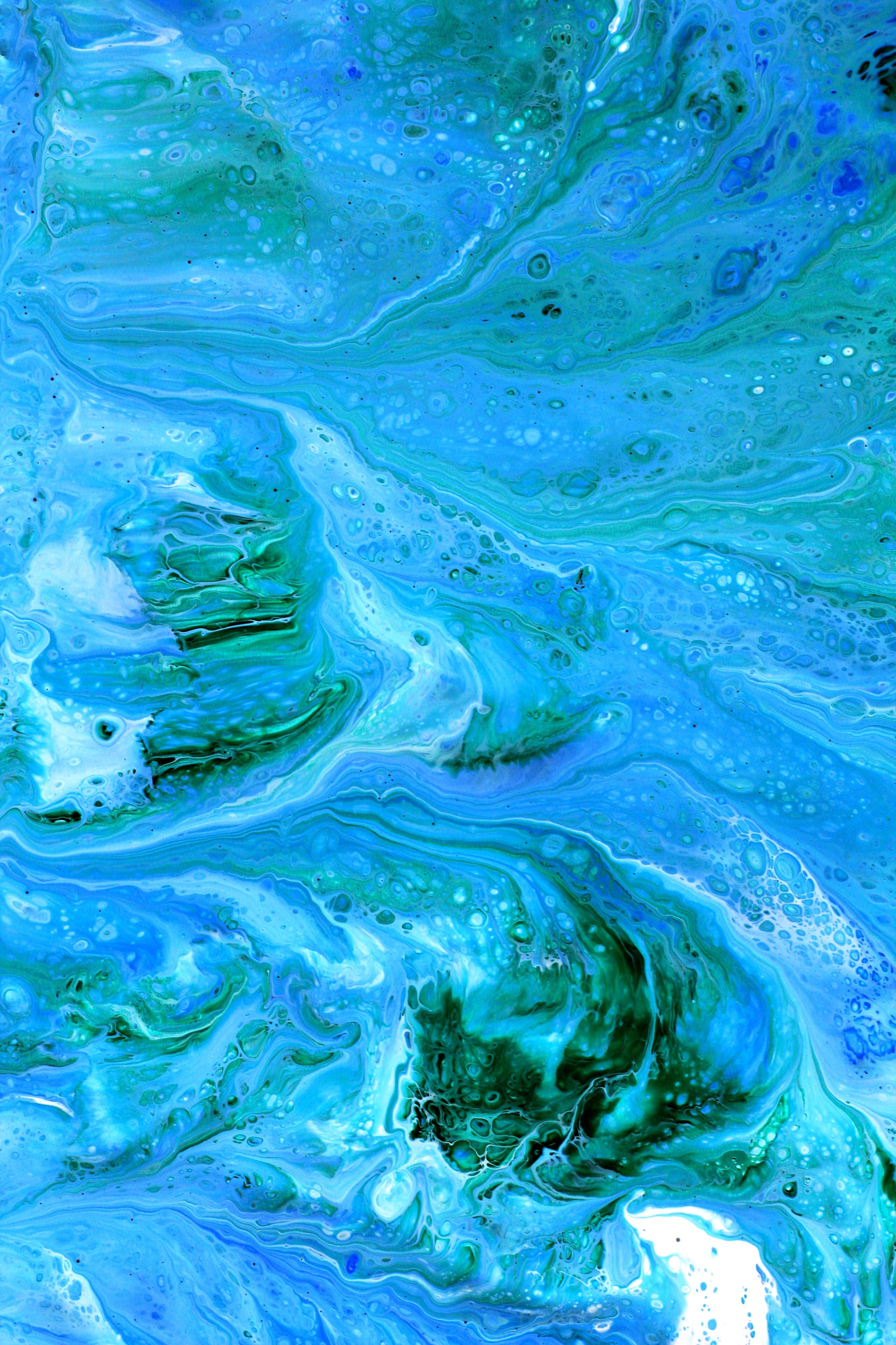 Vibrant Blue Abstract Fluid Art in Guaratuba · Free Stock Photo