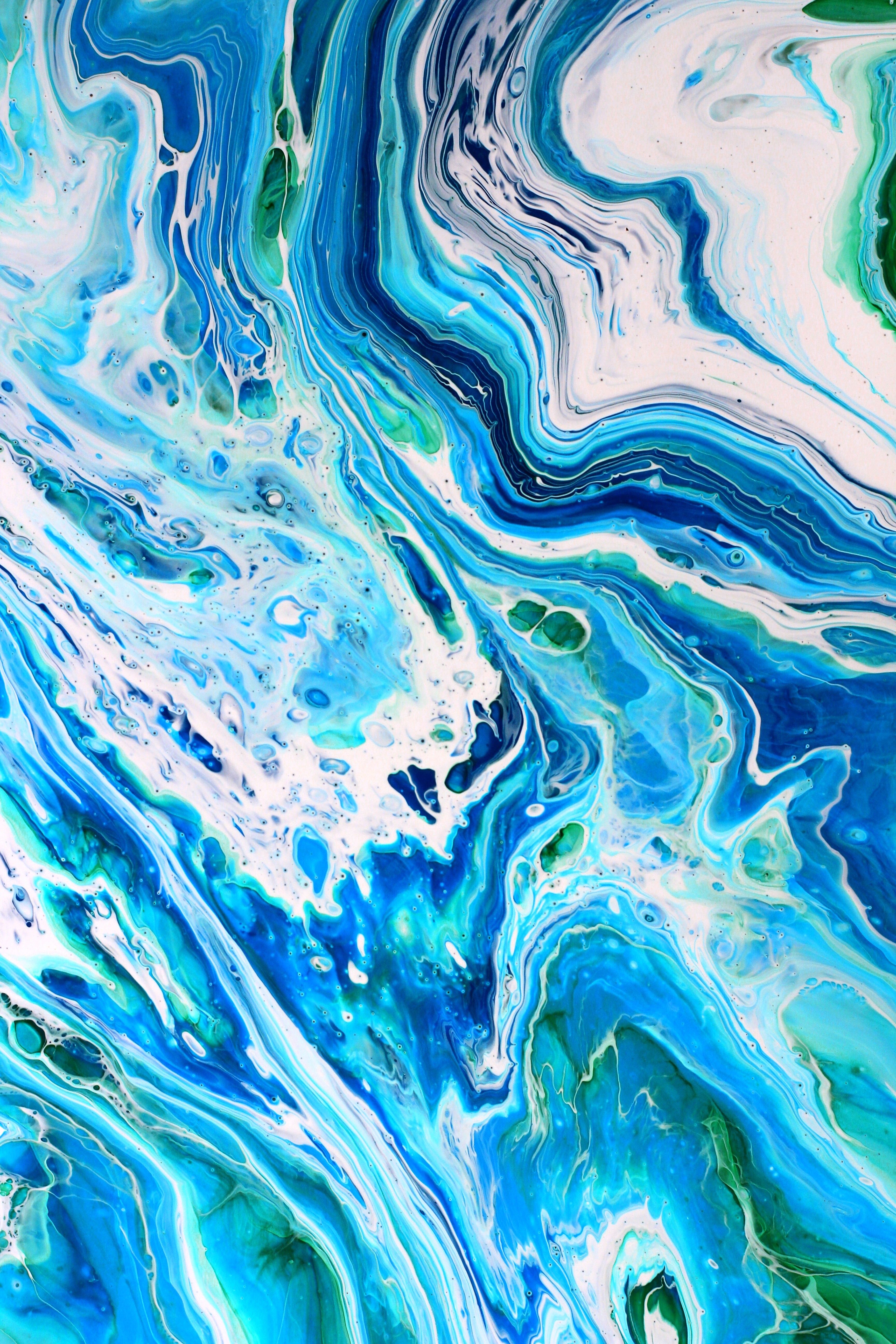 Vibrant Abstract Fluid Art in Blue and Green Hues · meta.free_stock.photo