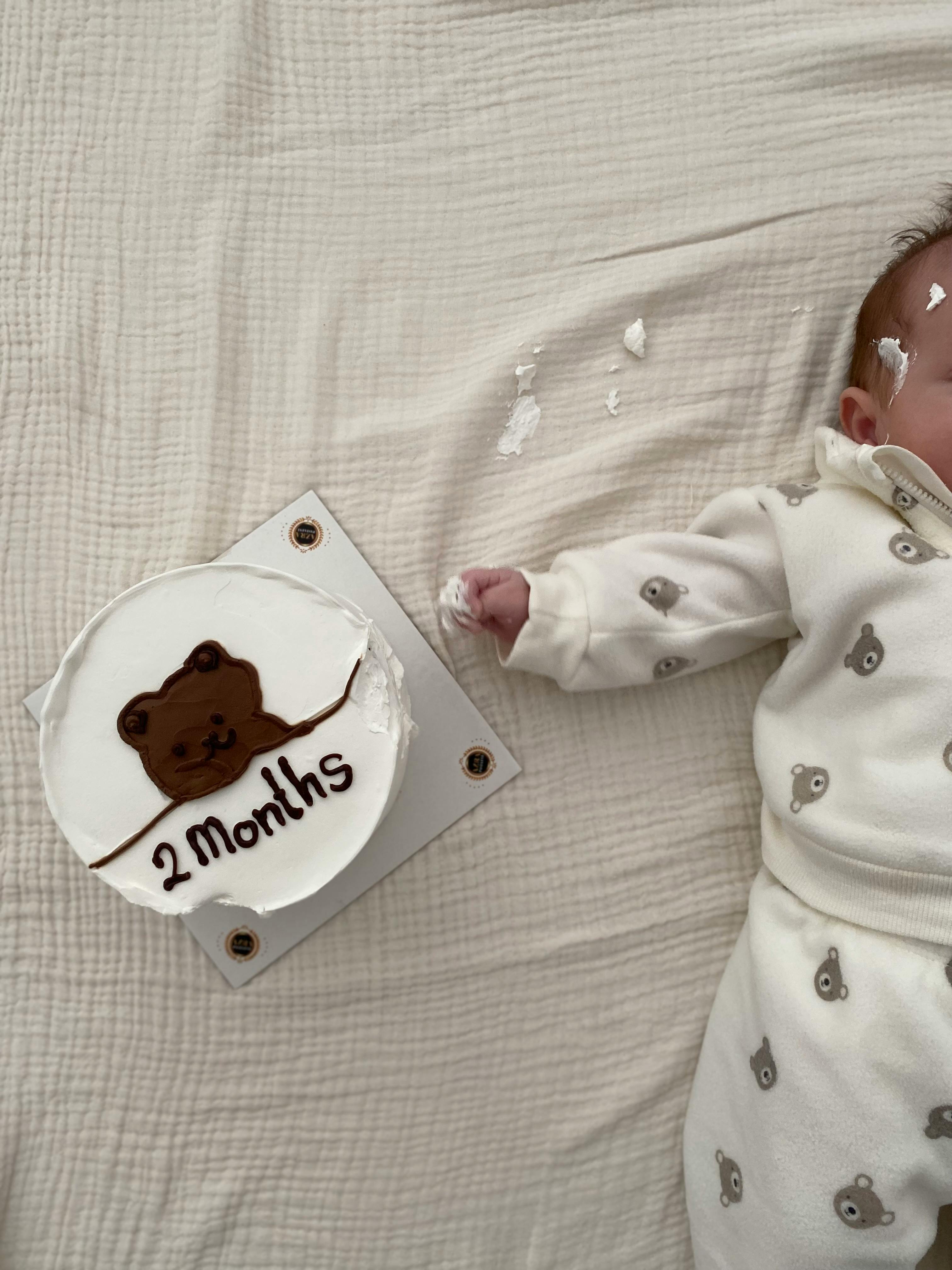 Gratis Festeggia la gioia del secondo mese del tuo bambino con questa simpatica torta a tema orsetto. Foto a disposizione