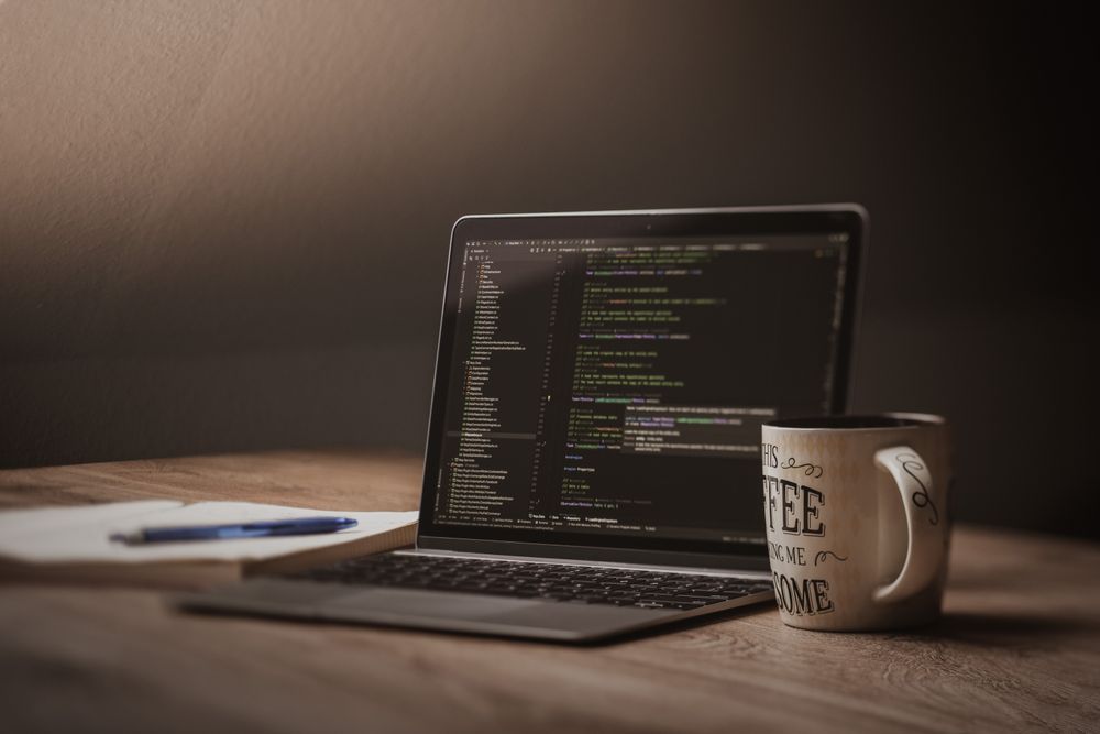 Developer working on website code