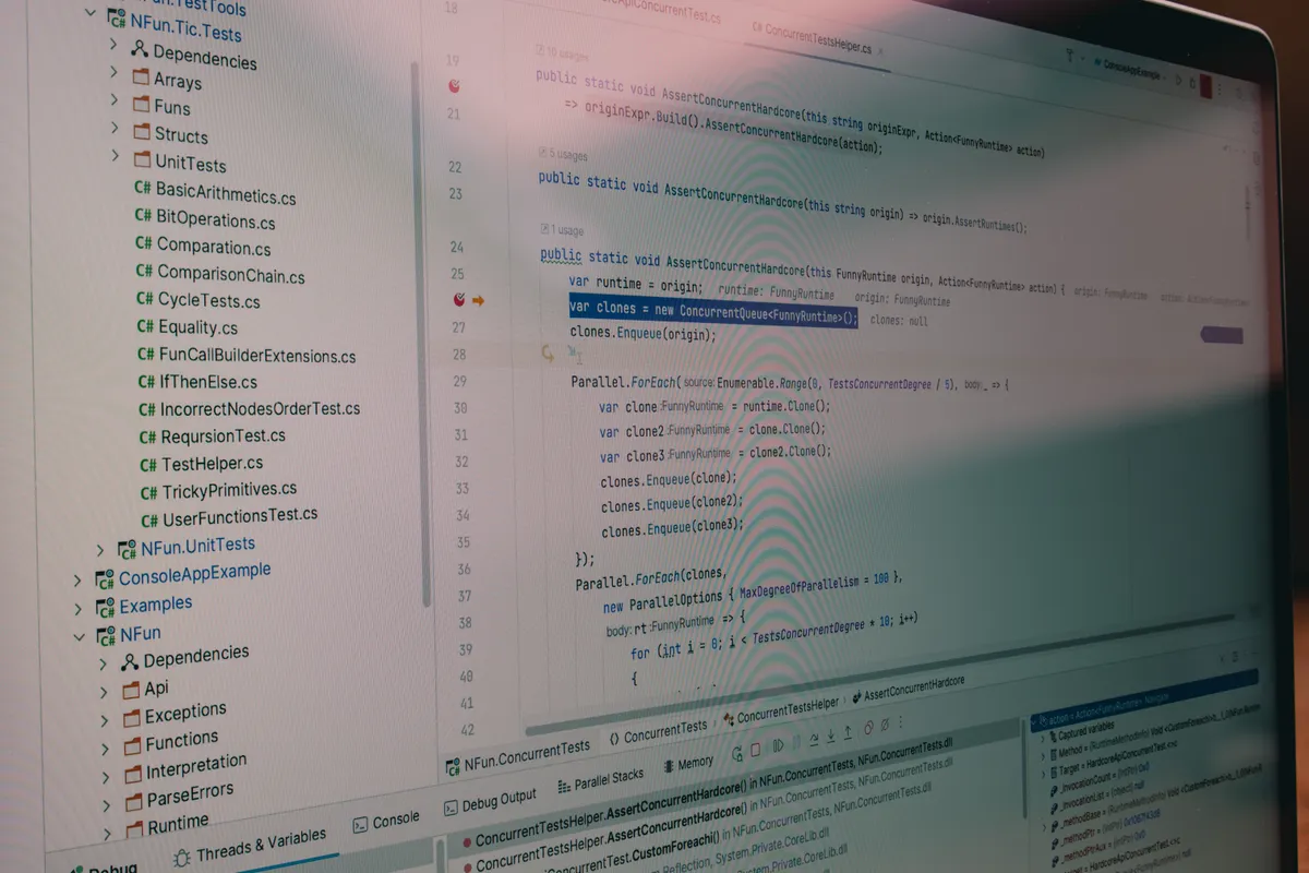 Close-up of programming code on a screen, representing the webhook connection that bridges TradingView alerts to a Bulenox account
