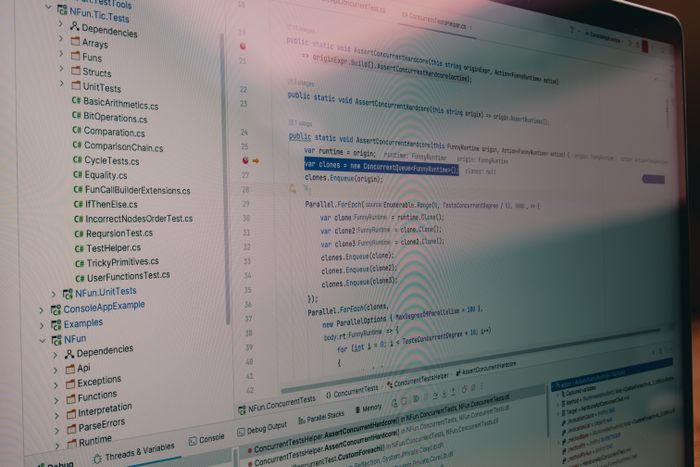 Java code and file structure representing enterprise software development